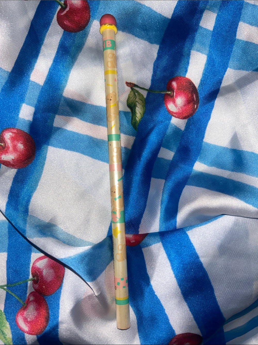 Sanrio pastel striped pencil with mint and peach accents